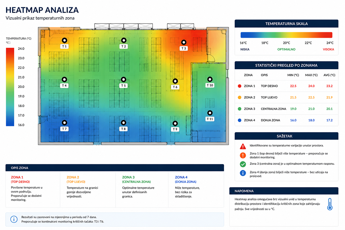 Heatmap analiza temperaturnih zona